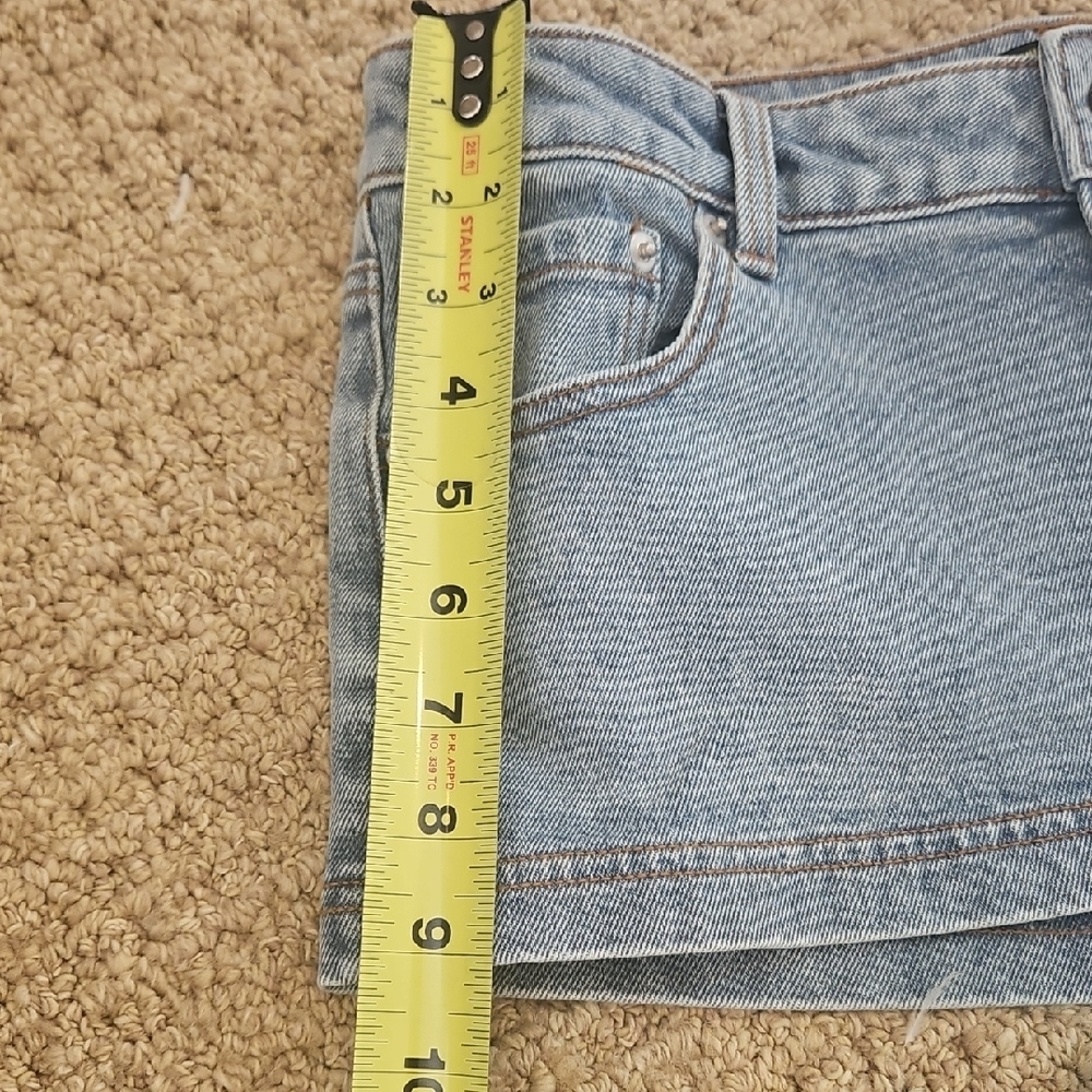Finesse Light Blue Distressed Mini Skirt - Picture 4 of 5